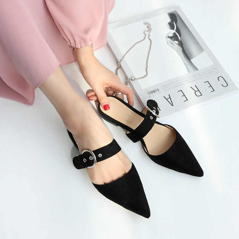 2019 new pointed toe half slippers